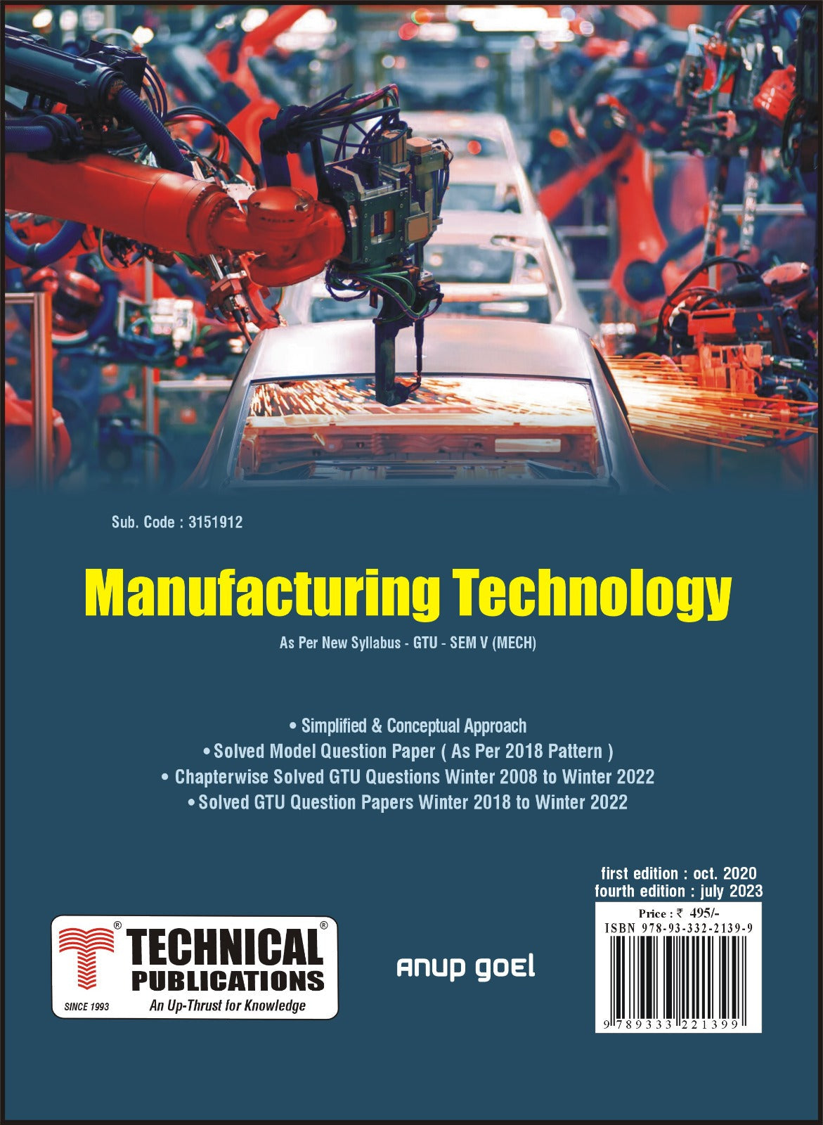 Manufacturing Technology for GTU 18 Course (V Mech. 3151912