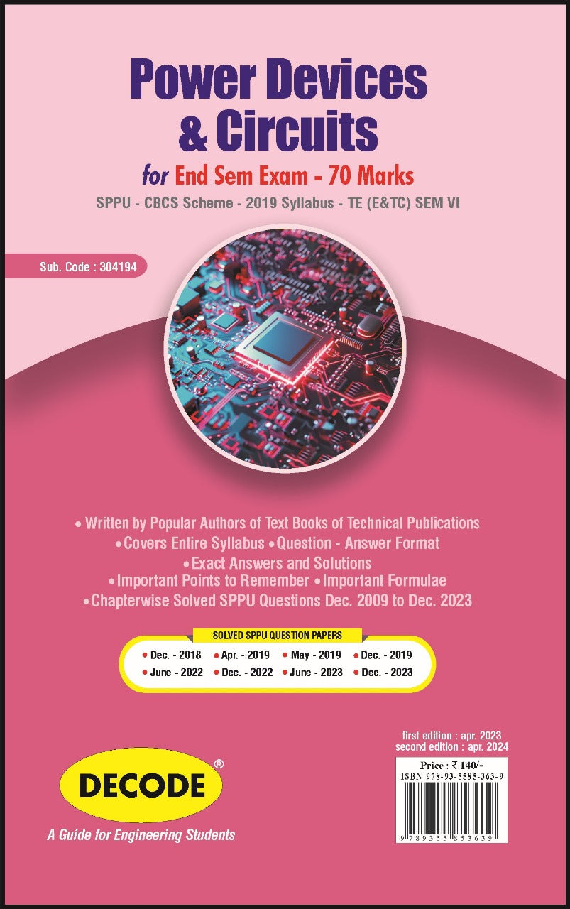 Power Devices & Circuits for SPPU 19 Course (TE VI E&Tc 304194