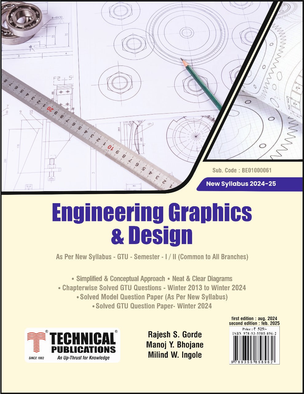 Engineering Graphics & Design for GTU 24 Course (I/II COMMON BE0100