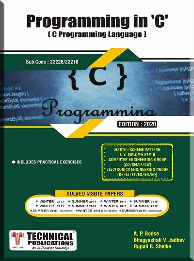 C Programming Language for MSBTE I Scheme (II - Elex. - 22218) &Progra ...