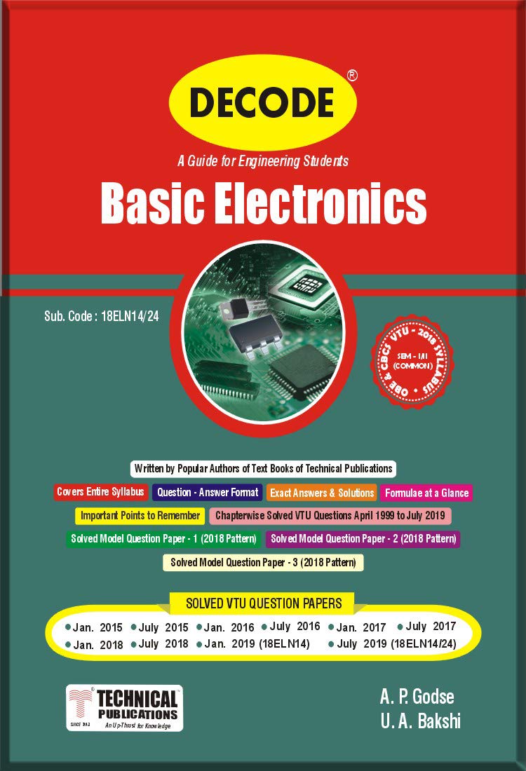 Basic Electronics for BE VTU Course 18 OBE & CBCS (I/II- Common - 18EL –  Technical Publications