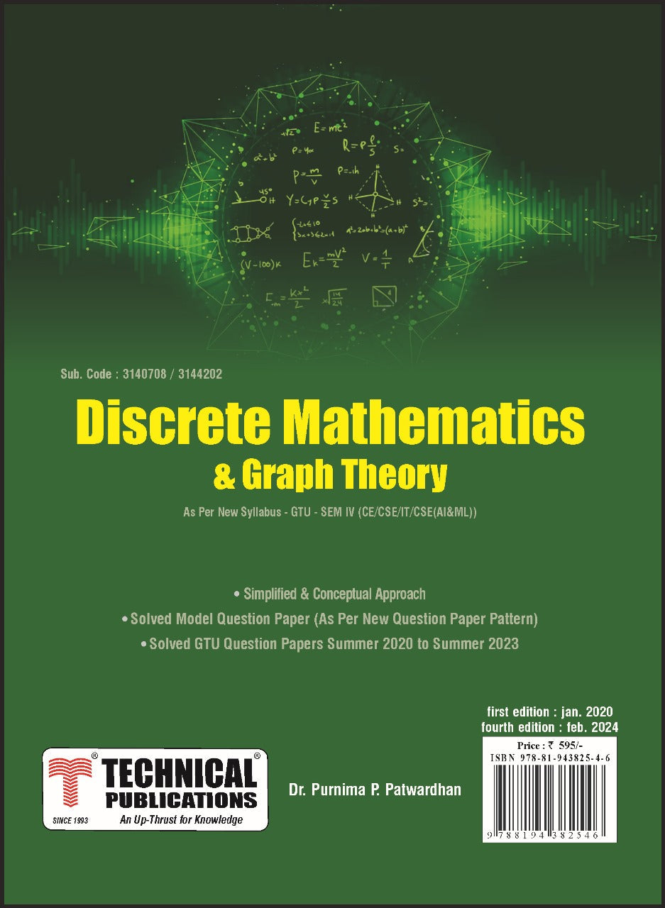 Discrete Mathematics For GTU 18 Course IV CSE IT 3140708 Discret Discrete mathematics for gtu 18 course iv cse it 3140708 discret