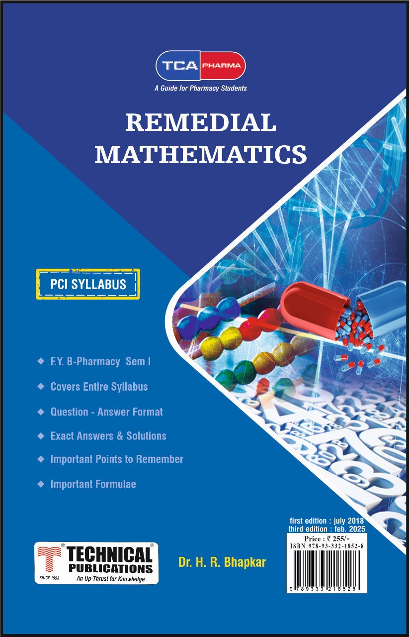 Remedial Math Problems Remedial Mathematics for B. PHARMACY PCI SYLLABUS - 17 ( SEM I - BP106 ...
