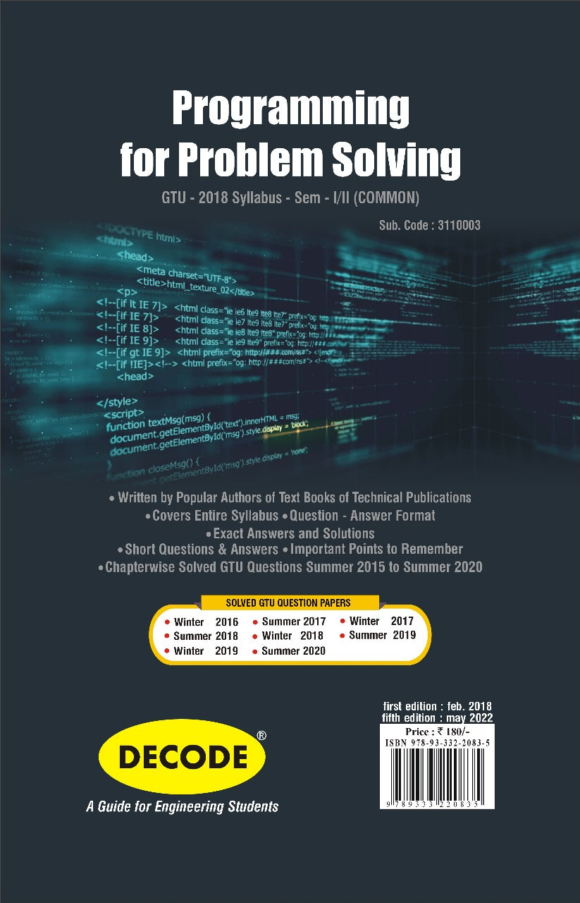 programming for problem solving gtu