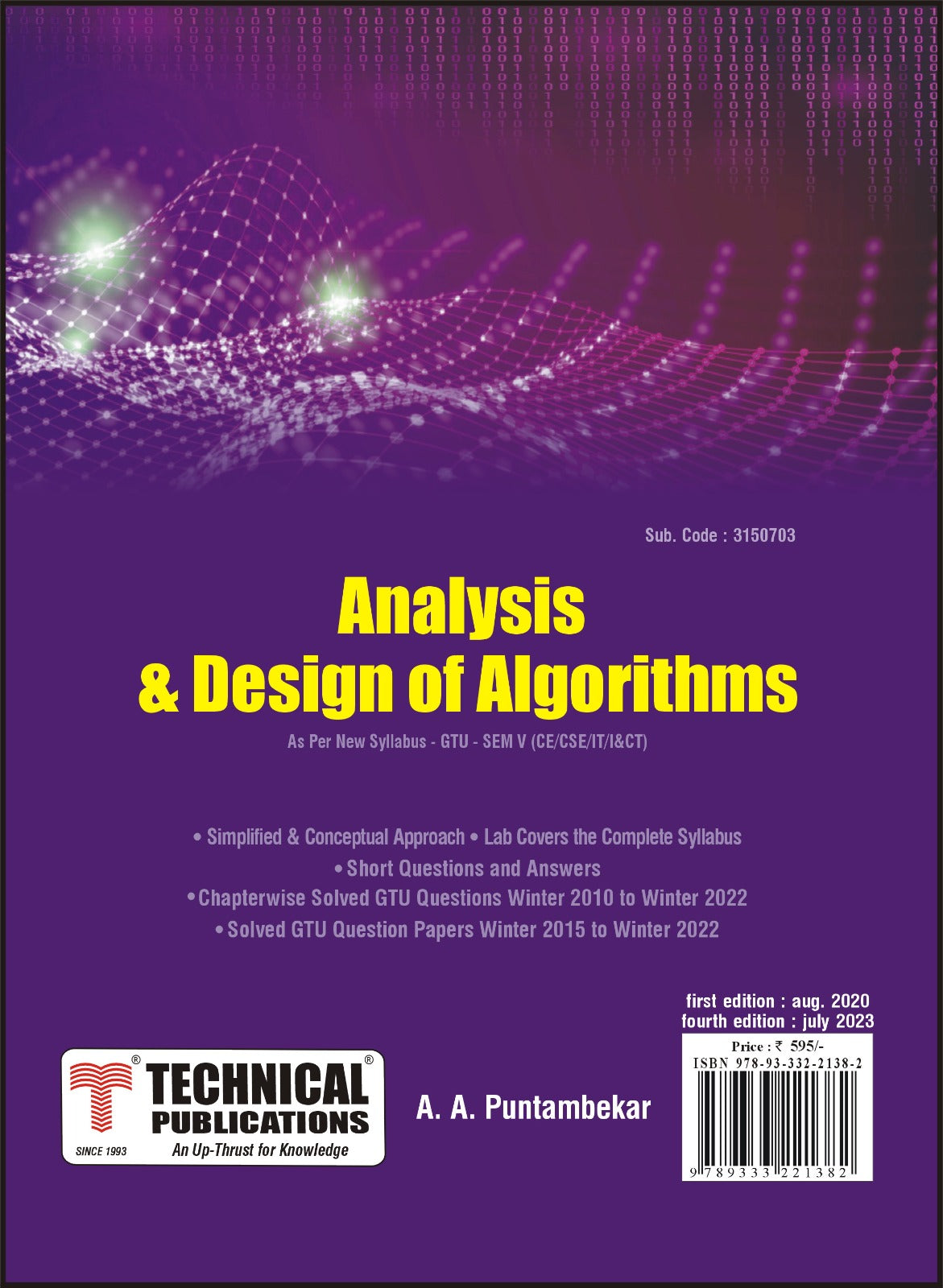 Analysis & Design of Algorithms for GTU 18 Course (V - CE/CSE/IT/ICT ...
