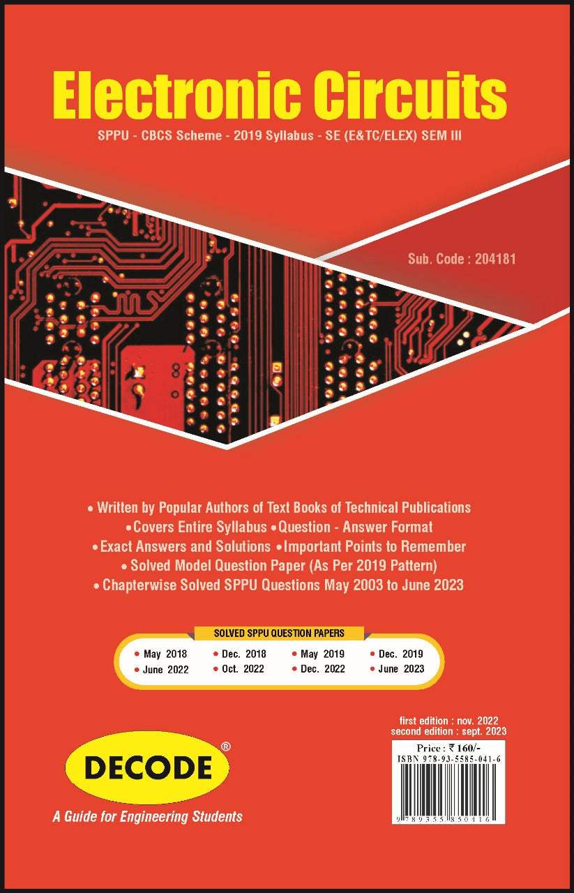 Electronic Circuits For SPPU 19 Course (SE - III - E&Tc - 204181) (Dec ...