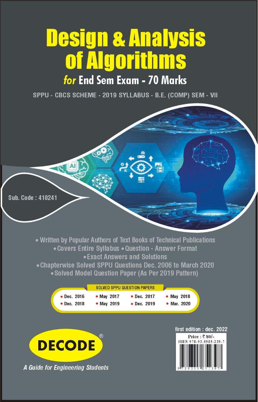Design and Analysis of Algorithms for SPPU 19 Course (BE - SEM VII - C ...