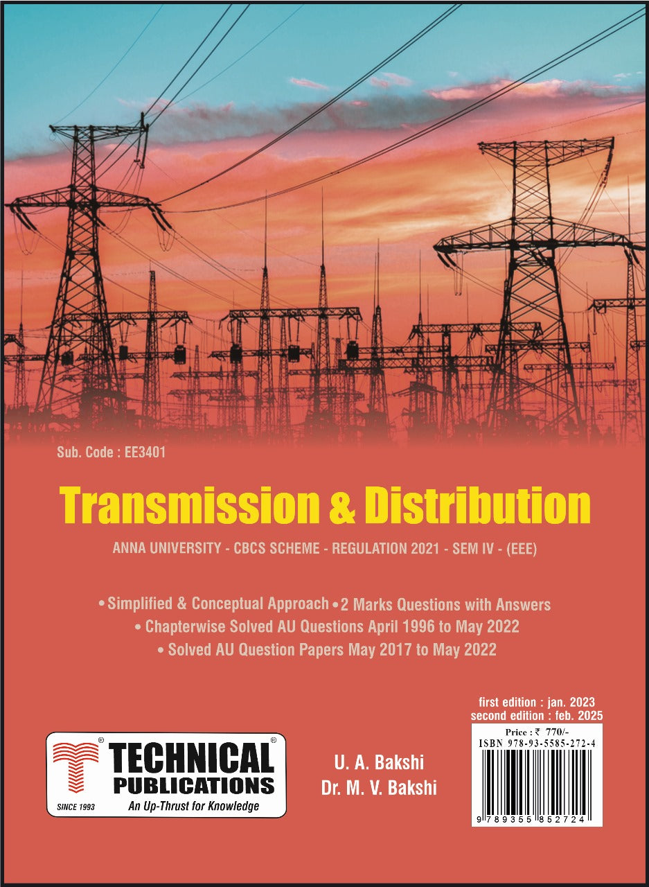 Transmission and Distribution for BE Anna University R21CBCS (IV - EEE ...