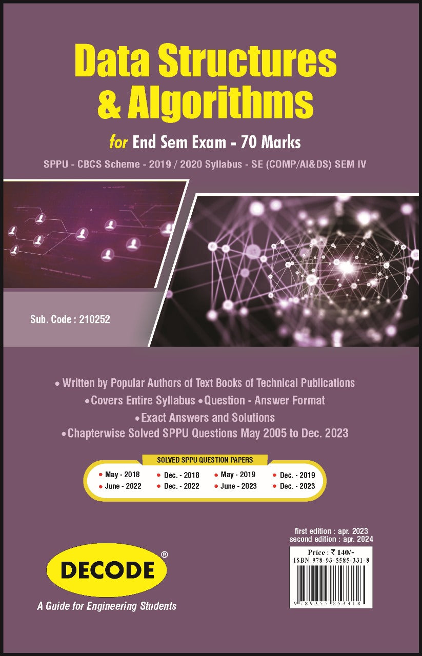 Data Structures & Algorithms for SPPU 19 Course (SE - IV - Comp./AI&DS ...