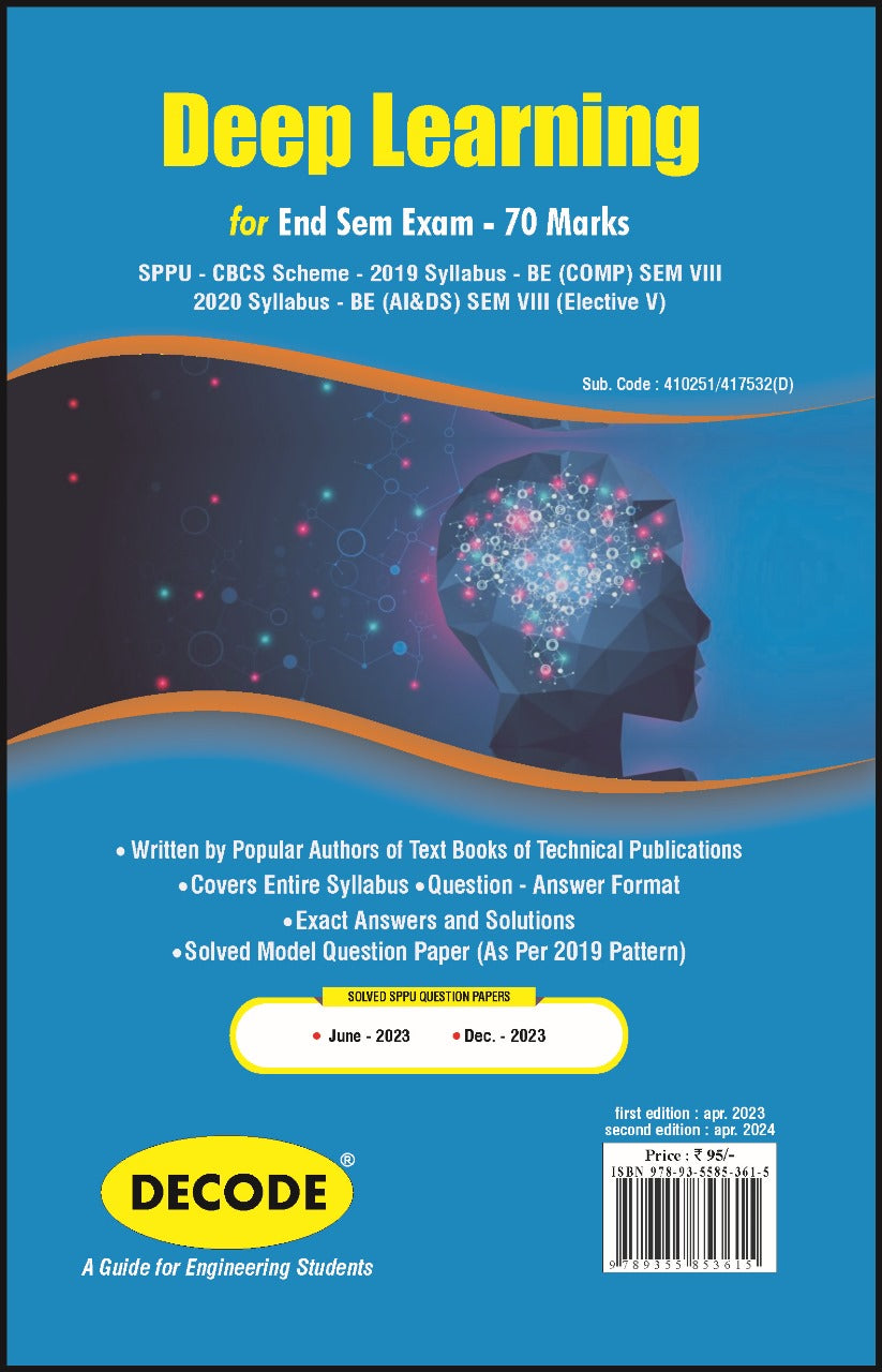 Deep Learning for SPPU 19 Course (BE - SEM VIII - COMP. - 410251) (Dec ...