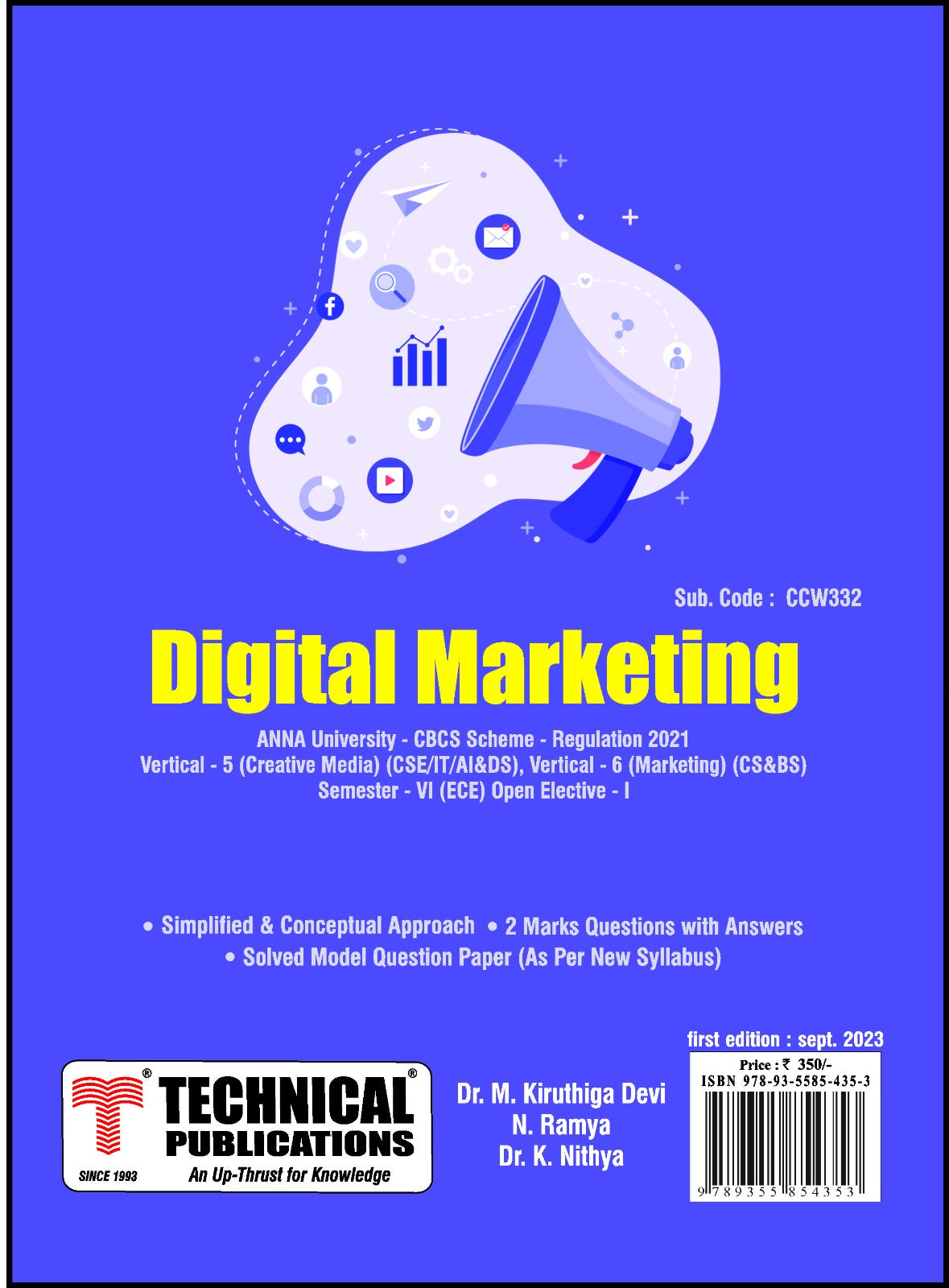 Digital Marketing for BE Anna University R21CBCS (V, VI (Vertical V ...