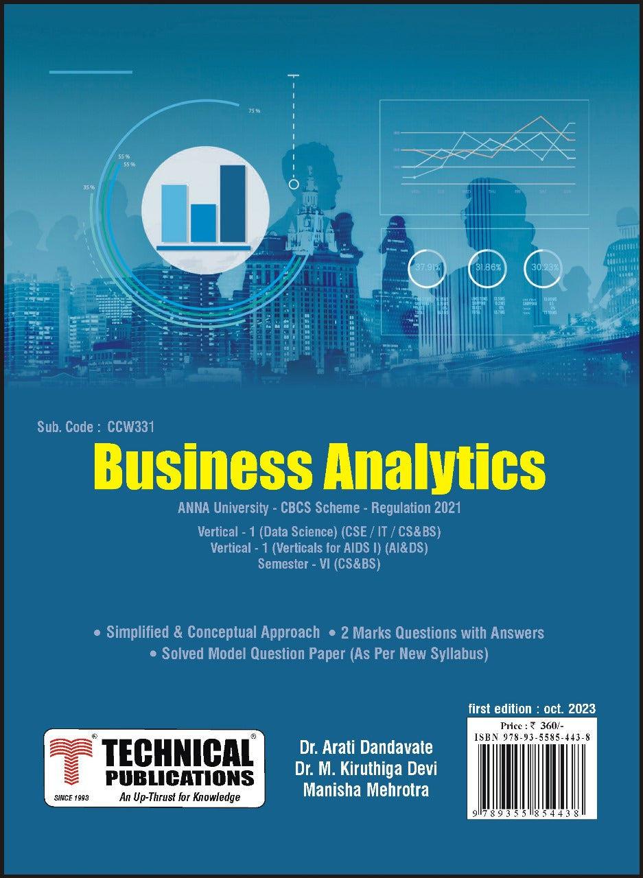 Business Analytics for BE Anna University R21CBCS (V, VI (Vertical I ...