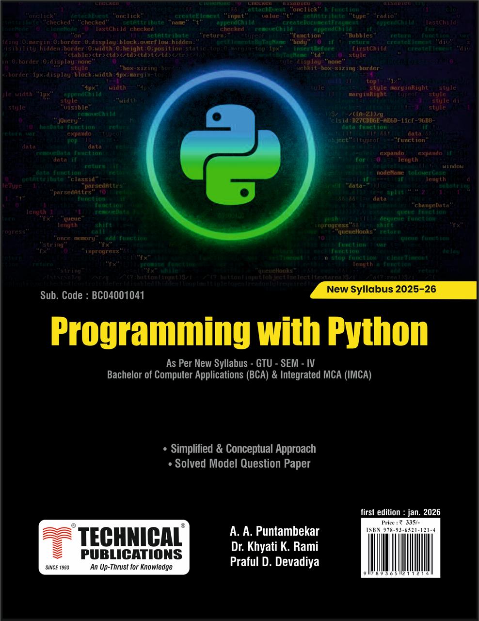 advanced python programming - tech gyan Images High... Programming with Python for GTU 24 Course (SEM-IV - BC04001041 ...