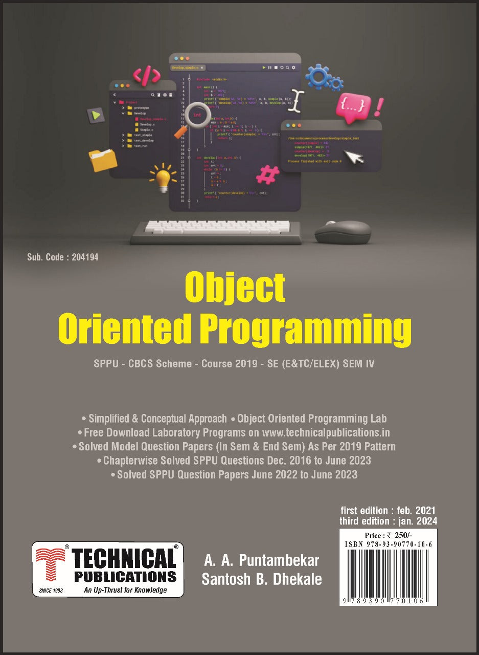 Object Oriented Programming for SPPU 19 Course (SE - IV - Elex./E&Tc ...