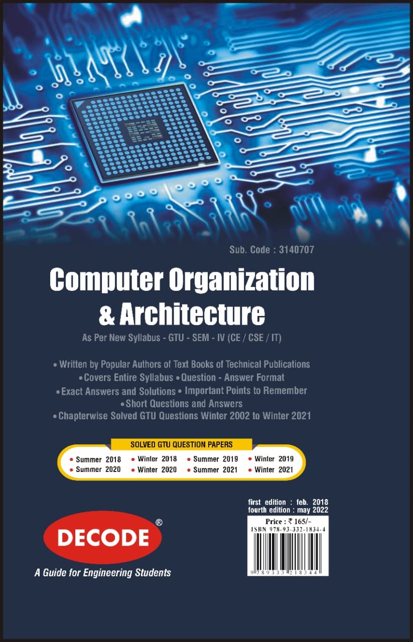 Computer Organization & Architecture For GTU 18 Course (IV- CSE/IT -31 ...