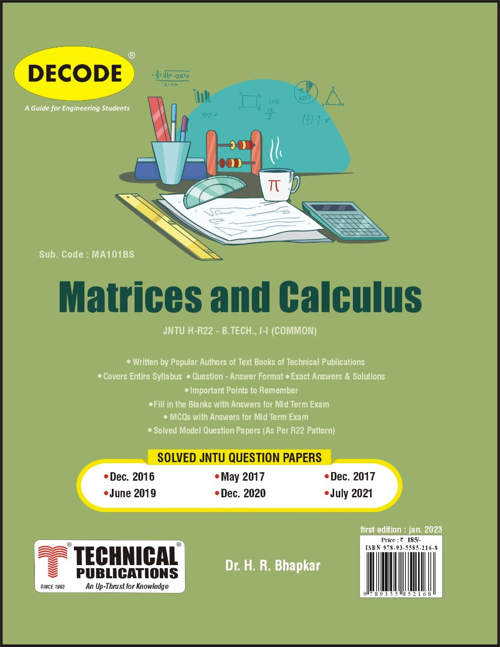 Matrices and Calculus for JNTU-H 22 Course (I - I - COMMON - MA101BS ...