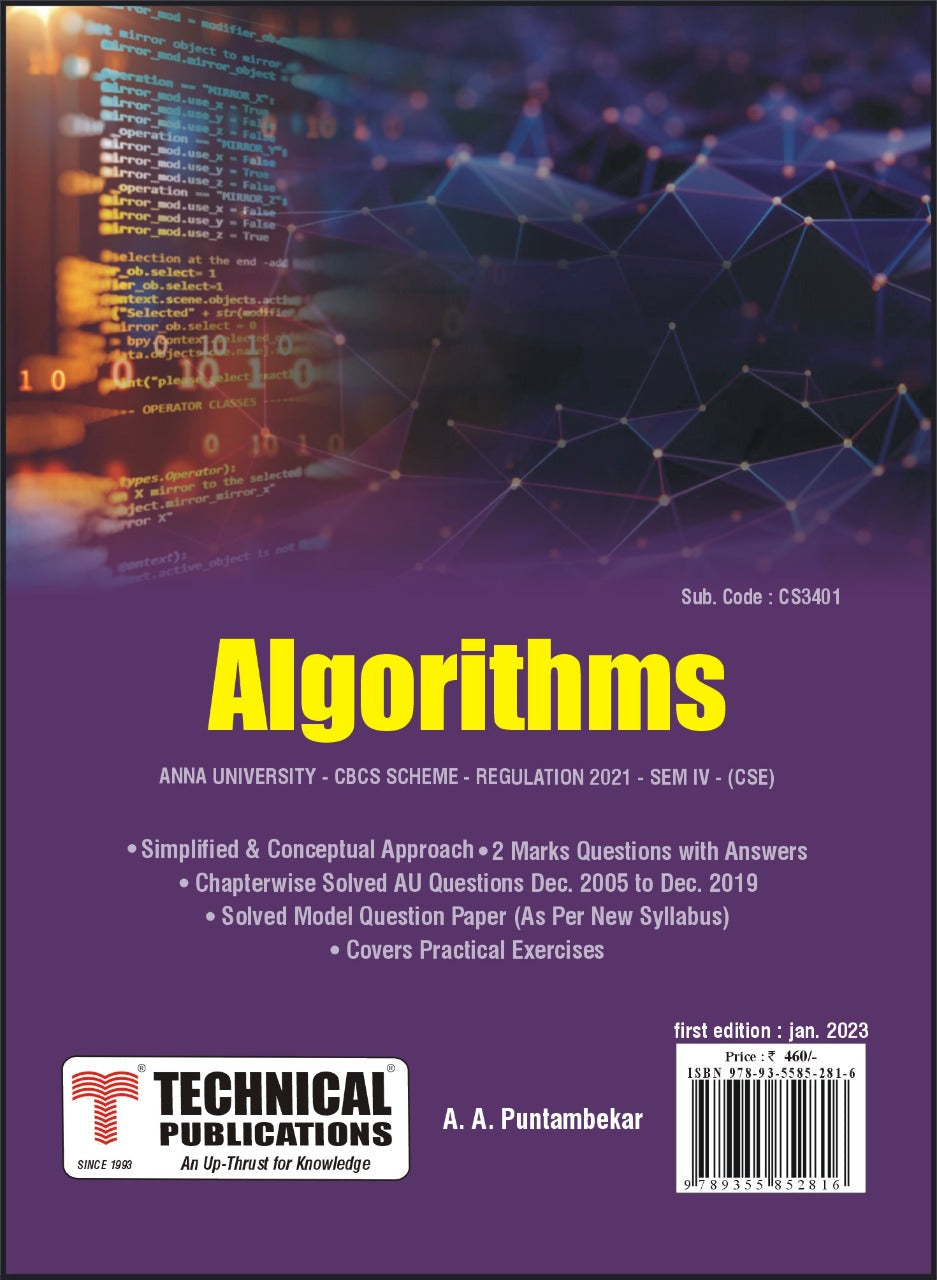 Algorithms for BE Anna University R21CBCS (IV - CSE - CS3401 ...