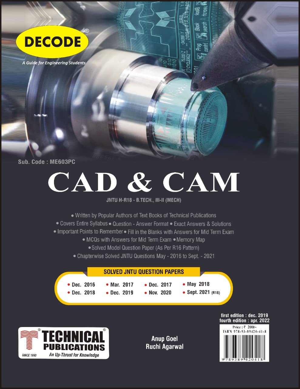 CAD & CAM for JNTU-H 18 Course (III - II - Mech. - ME603PC) (Decode ...