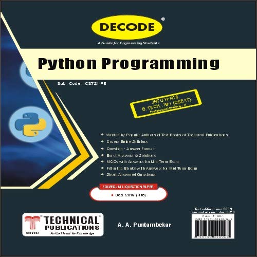 Python Programming for JNTU-H 18 Course (IV - I - CSE / IT - CS702OE ...