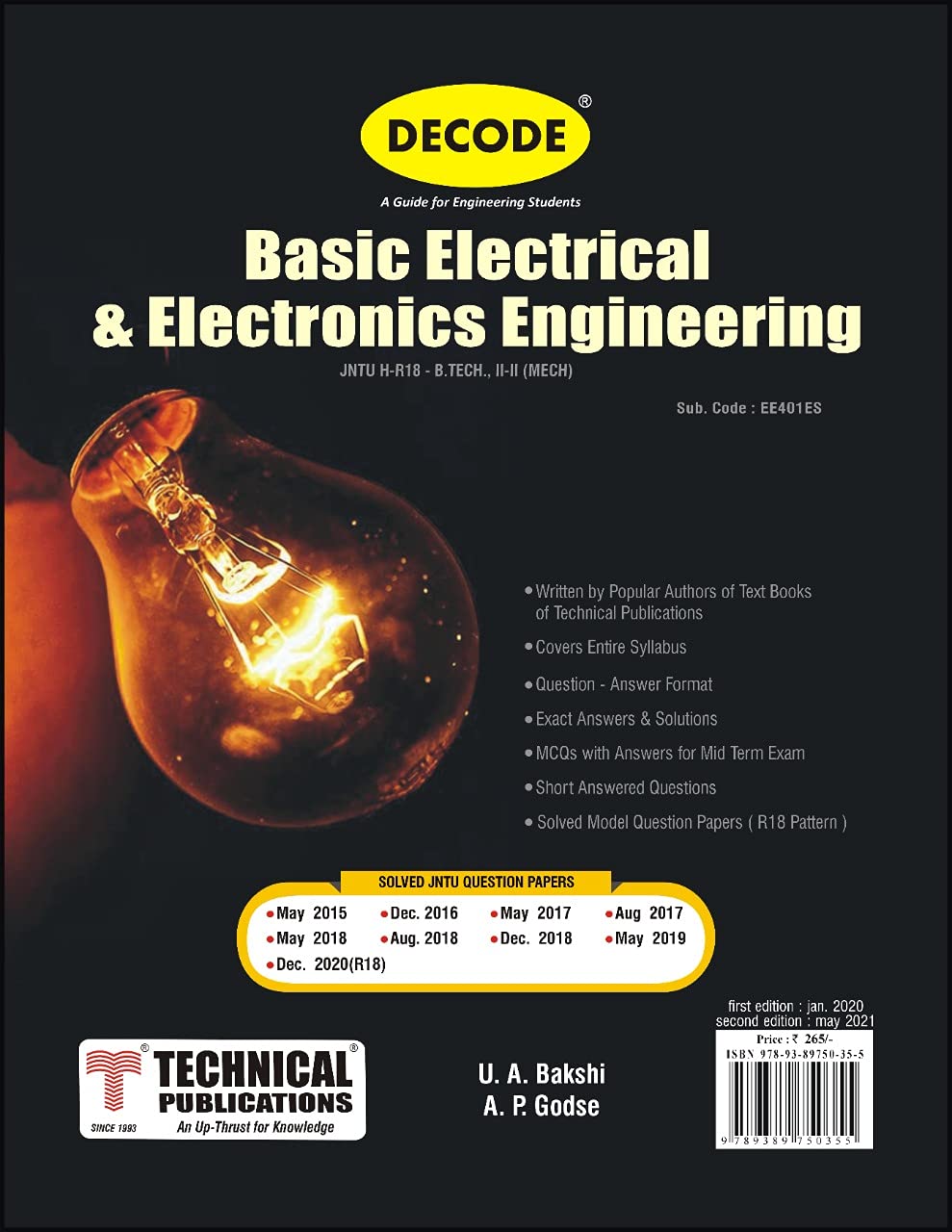 BASIC ELECTRICAL AND ELECTRONICS ENGG. For JNTU-H 18 Course (II - II ...