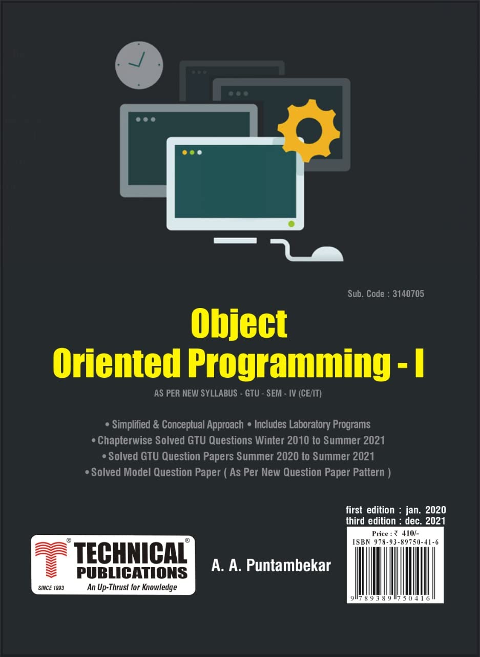 Object Oriented Programming-I for GTU 18 Course (IV - CSE/IT - 3140705 ...